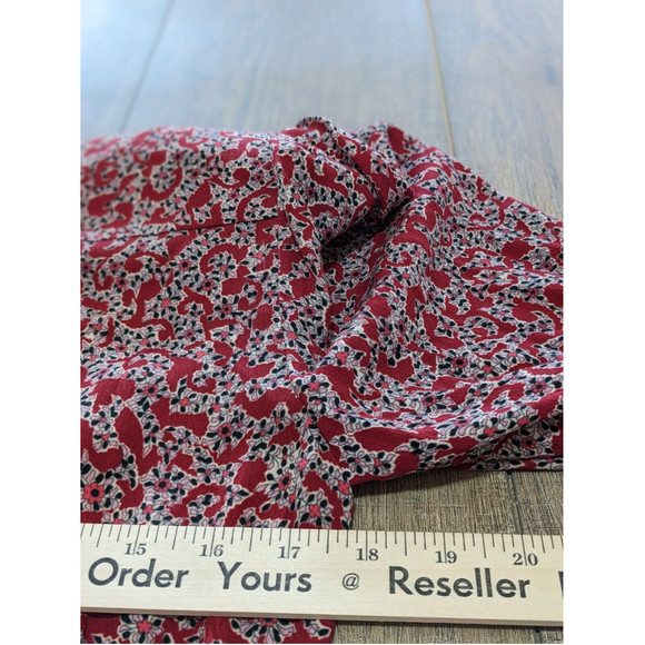 BA@SH Dress Womens Medium Red Floral Print 3/4 Rouched Sleeve V Neck Sheath - Picture 8 of 11